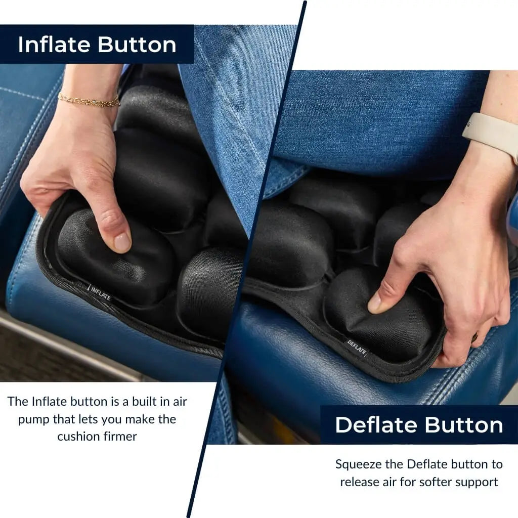 Cushion inflate and deflate buttons